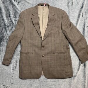 Lauren Ralph Lauren Blazer Mens 42R Brown Check Wool Two Button Sport Coat